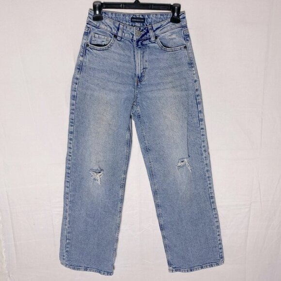 Grand Beach Club Light Wash Distressed High Rise Wide Leg Jeans 24 - Picture 13 of 13